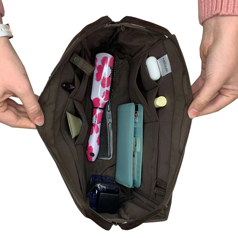 Zippered Purse Organizer Insert - Brown